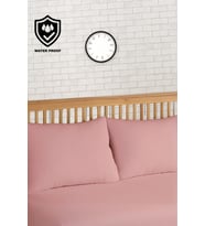 2'li Fermuarlı Pembe Sıvı Geçirmez Yastık Alezi Yastık Koruyucu (Pembe)