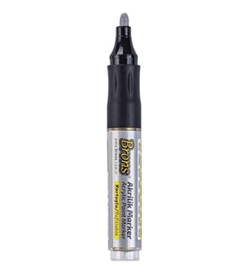 Brons Akrilik Marker 4 mm Yuvarlak Uç Gümüş 