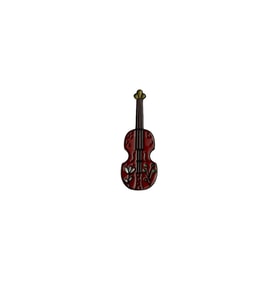 Çiçekli Desenli Çello Müzik Aleti Hediyelik Rozet (Çok Renkli)