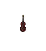 Çiçekli Desenli Çello Müzik Aleti Hediyelik Rozet (Çok Renkli)