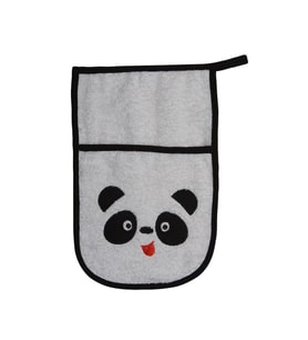 Sevimli Panda Bebek Banyo Lifi & Kesesi (Siyah - Beyaz)