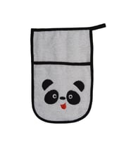Sevimli Panda Bebek Banyo Lifi & Kesesi (Siyah - Beyaz)