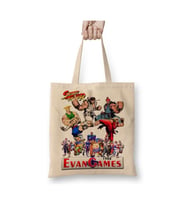 Street Fighter Evan Games 1988 Beyaz Bez Çanta Uzun Saplı Alışveriş Çantası Plaj Çantası