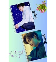 V bts defter seti 2 adet A4 boyutu 21*30 çizgili + kareli 60 syf