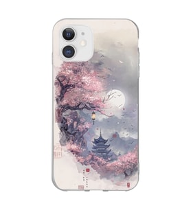Iphone 11 Uyumlu Sanatsal Manzaara Tasarımlı Şeffaf Telefon Kılıfı