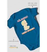 Ağlamak Benim Sporum Baskılı Bebek Zıbını – Çıtçıtlı Body  %100 Pamuk Kısa Kol (Koyu Mavi)