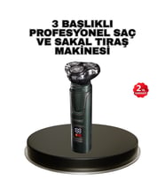 Kablosuz Profesyonel Erkek Bakım Seti – 3 Başlıklı, 3D Akıllı Kesim, Taşınabilir