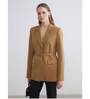 LCWAIKIKI Classic Sarı Beli Kemerli Kadın Blazer Ceket