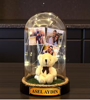 Kişiye Özel Led Işıklı Tasarlanmış Fanus Hediyesi Size Özel Hediye (Model 1)