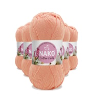 5 Adet Cotton Lüks Yelek Tunik Kazak Bluz Hırka İpi Yünü Somon 97594