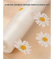 Northcity 10 Metre Papatya Desenli Dolap İçi Kaymaz Koruyucu Mat - Pratik ve Şık Düzen