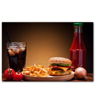 Cakatablo Burger Patates Ketçap Buzlu Kola MDF Tablo