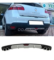 Renault Megane Mk3 HB Gri Difüzör 4 Krom Egzoz Görünümlü Difizör Arka Ek Body Kit