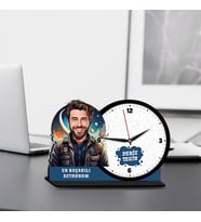 Erkek Astronoma Hediye Karikatürlü MDF Masa Saati