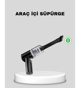 Mini Şarjlı Araç Süpürgesi – 120W Güçlü Motor, 5500PA Vakum Emiş, Yıkanabilir Filtre