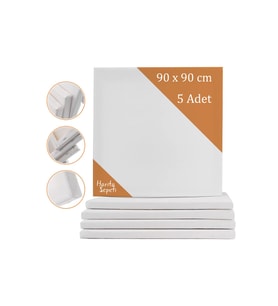 90x90 cm 5 Adet  Kare Boş Tuval Tablo