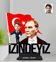 Kişiye Özel Atatürk İzindeyiz Erkek Ahşap Biblo-1