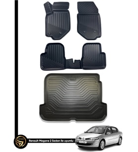 Renault Megane 2 Sedan 3D Havuzlu Oto Paspas Ve Bagaj Havuzu Seti