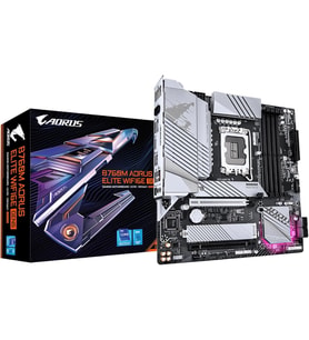 GIGABYTE B760M AORUS ELITE WIFI6E LGA1700 DDR5 7600MHz(OC) PCIe 5.0 Çift M.2 NVMe WiFi 6E 2.5GbE LAN mATX Anakart
