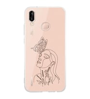 Huawei P20 Lite Uyumlu Baskılı Yumuşak Silikon Şeffaf Telefon Kılıfı