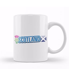Rugby Six Nations Scotland Flag Thistle Kupa Bardak Porselen