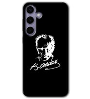 Galaxy S24 Kılıf HD Desen Baskılı Kılıf - Atatürk Silüet İmza