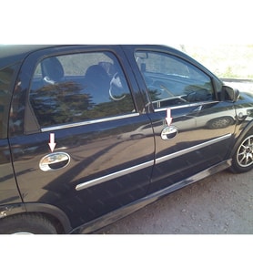 Opel Corsa C Krom Kapı Kolu+Çerçeve 4 Kapı 2000-2007 P. Çelik