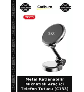 Metal Katlanabilir Mıknatıslı Araç içi Telefon Tutucu (C133) Oto Aksesuar Konsol Aksesuarı
