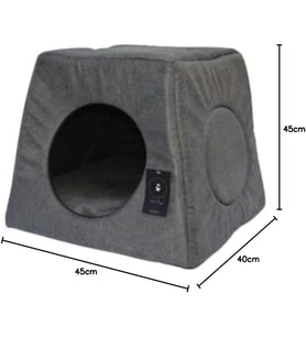 PANDA GRİ ÜÇ FONKSİYONLU KEDİ EVİ