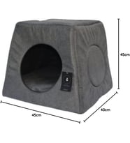 PANDA GRİ ÜÇ FONKSİYONLU KEDİ EVİ