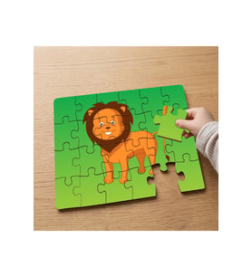 Sevimli Yavru Aslan Tasarımlı 24 Parça Ahşap Çocuk Puzzle MPK0554