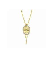 925 Ayar Gümüş Gold Tenis Raketi Kadın Kolye