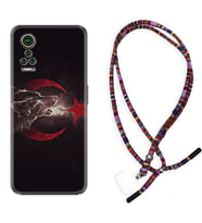 General Mobile GM 21 Pro GM 22 Pro Plus Kılıf Boyun Asklı Rasta Silikon Kurt ve Ay Yıldız 1403