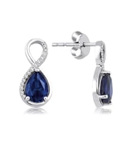 2.00 Karat Safir Pırlanta Küpe