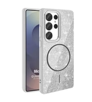 Microsonic Samsung Galaxy S25 Ultra Kılıf GlamGrip Luxe Gümüş (Gümüş)