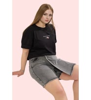 Kadın Denim Şort Etek Yüksek Bel Kısa Boy Dar Paça Günlük Kombinler Yaz Aylarının Vazgeçilmezi (Gri)