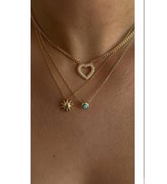 925 Ayar Gümüş Altın Kaplama Minimalist Güneş Kolye (Gold)