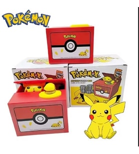 Pokemon Pikachu Kumbara Aksiyon Figürü Anime Karikatür Elektronik Plastik Para Kutusu