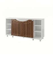 Kanki Pet WESTERN 12050-BCV1 Akvaryum Sehpası 120x50x69 cm Beyaz - İtalyan Ceviz Vakum Kapak