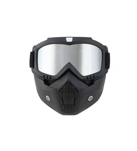 Cross Uyumlu   Motosiklet Bisiklet  Açık Kask Maskesi Süngerli Bant Lastikli Jet Maske Ayna Camlı