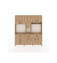 Arges Gardrop 10 Raflı 6 Çekmeceli 8 Kapaklı 220x30x243 Çam-Çam