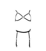 Deri Jartiyer Takım Harness (Siyah)