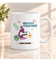 Biyoloji Öğretmenine İsme Özel Kupa Bardak