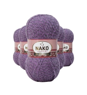5 Adet Angora Lüks El Örgü İpi Lila Muline 21360