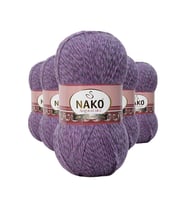 5 Adet Angora Lüks El Örgü İpi Lila Muline 21360