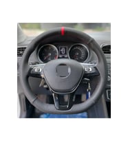 Volkswagen Golf 4 Dikmeli Nokta Karbon Kırmızı Yüzük Çift Desen Kombin Deri Direksiyon Kılıfı