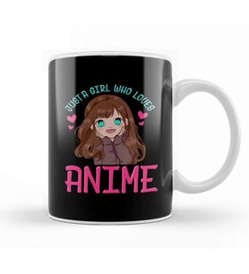 Cute & Funny Just A Girl Who Loves Anime Manga Kupa Bardak Porselen