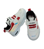 CİCİMO 007 Patik Cırtlı Alt Topuk Işıklı Ünisex Çocuk Sneaker Ayakkabı BEYAZ_KIRMIZI (Beyaz - Kırmızı - Siyah)
