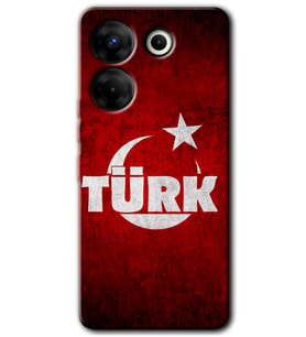 Tecno Camon 20 Kılıf HD Desen Baskılı Arka Kapak - Ayyıldız Türk