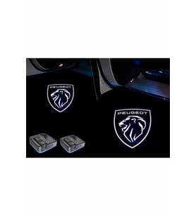 Peugeot New Yeni Logo Araçlar İçin Pilli Yapıştırmalı Kapı Altı Led Logo-Projektör